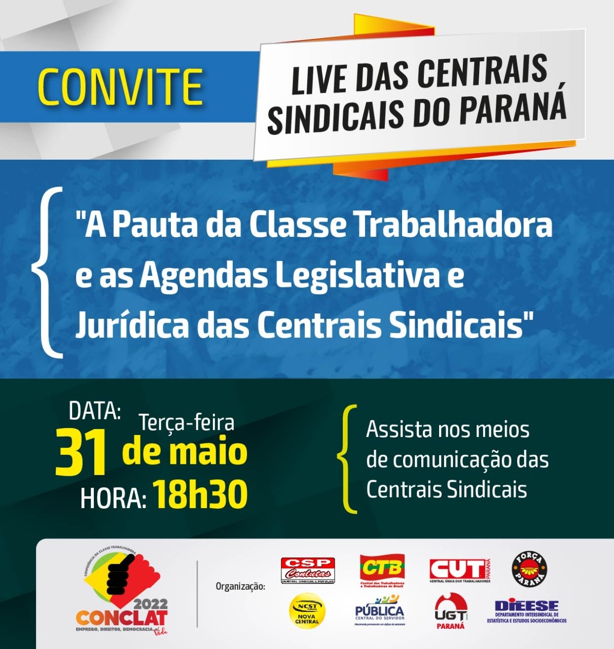 Centrais Sindicais Do Paran Realizam Nesta Ter A Live Sobre A