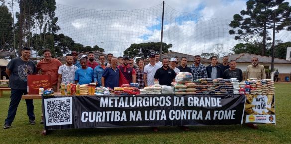 Natal sem Fome: Metalúrgicos de Curitiba entregam alimentos na Comunidade Terapêutica Nova Jornada