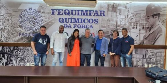 FEQUIMFAR recebe reunião da IndustriALL Brasil com coordenador da SASK