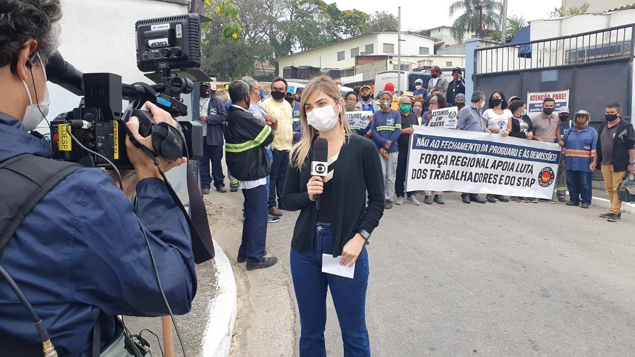 Mobilização foi organizada pelo Sindicato dos Trabalhadores na Administração Pública Municipal de Guarulhos (Stap) e Força Sindical contra fechar a empresa e demitir em massa