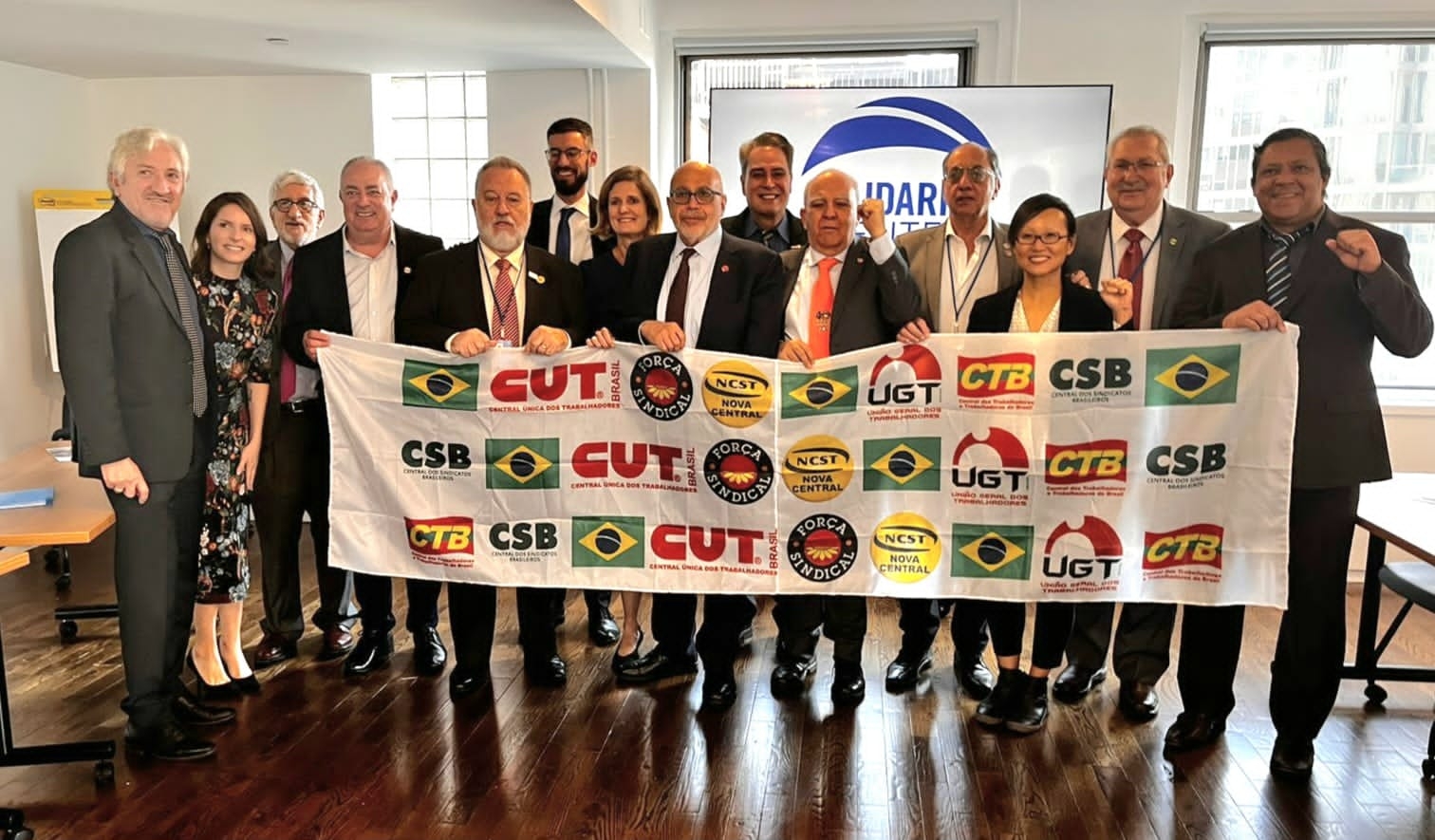 Dirigentes das centrais sindicais se reúnem com lideranças da Solidarity Center