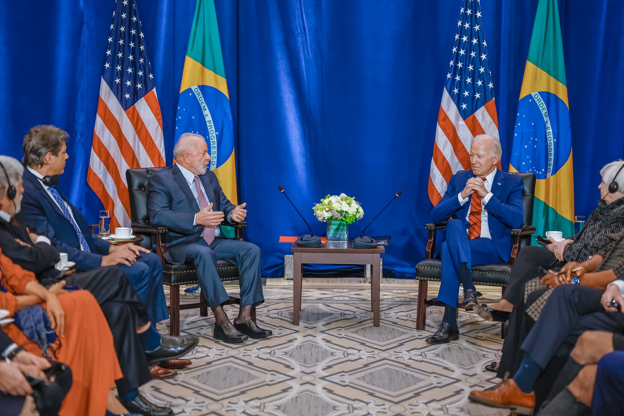 Presidente da República, Luiz Inácio Lula da Silva, se encontra com o Presidente dos Estados Unidos, Joe Biden, em Nova York