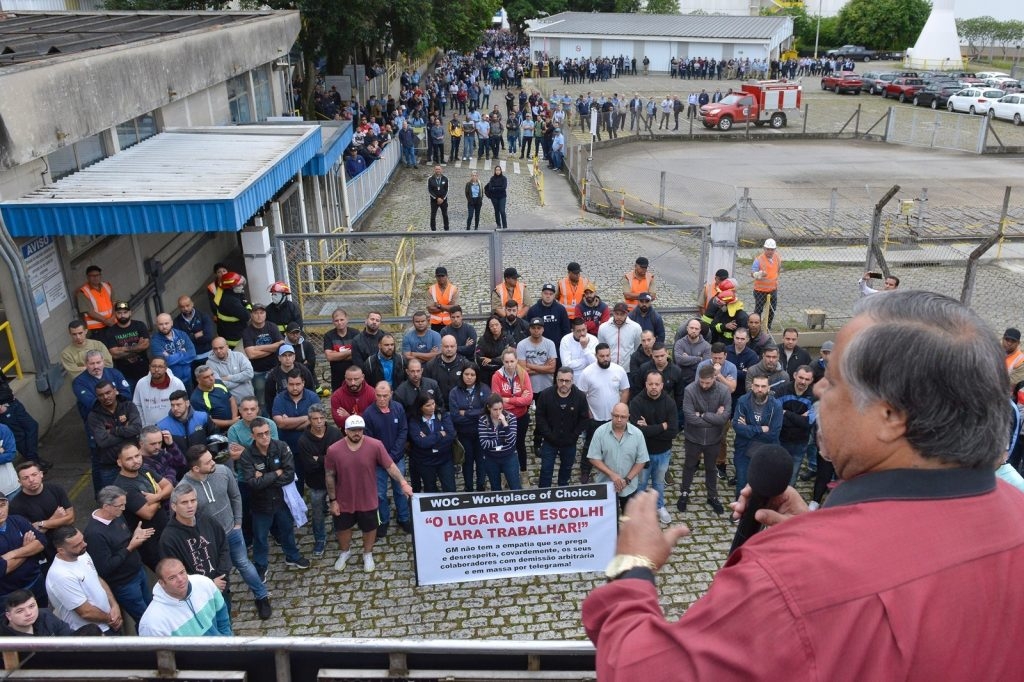 Aparecido Inácio da Silva, Cidão na assembleia da GM de São Caetano. Foto: Sindicato dos Metalúrgicos de São Caetano do Sul