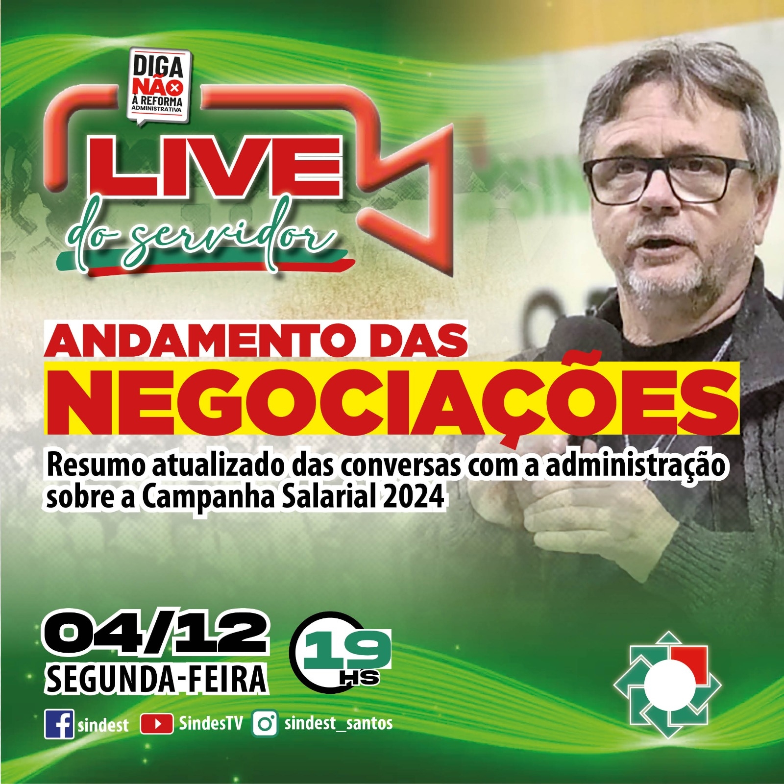 Campanha salarial do servidor detalhada em ‘live’ do Sindest, em Santos