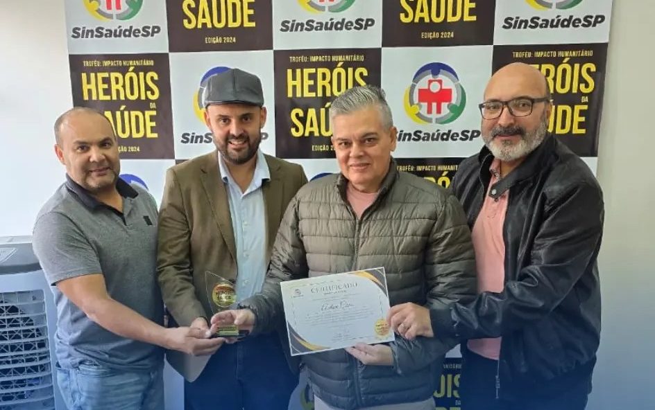 Heróis da Saúde: SinSaúdeSP premia Airton Cano, do Sindicato dos Químicos do ABC