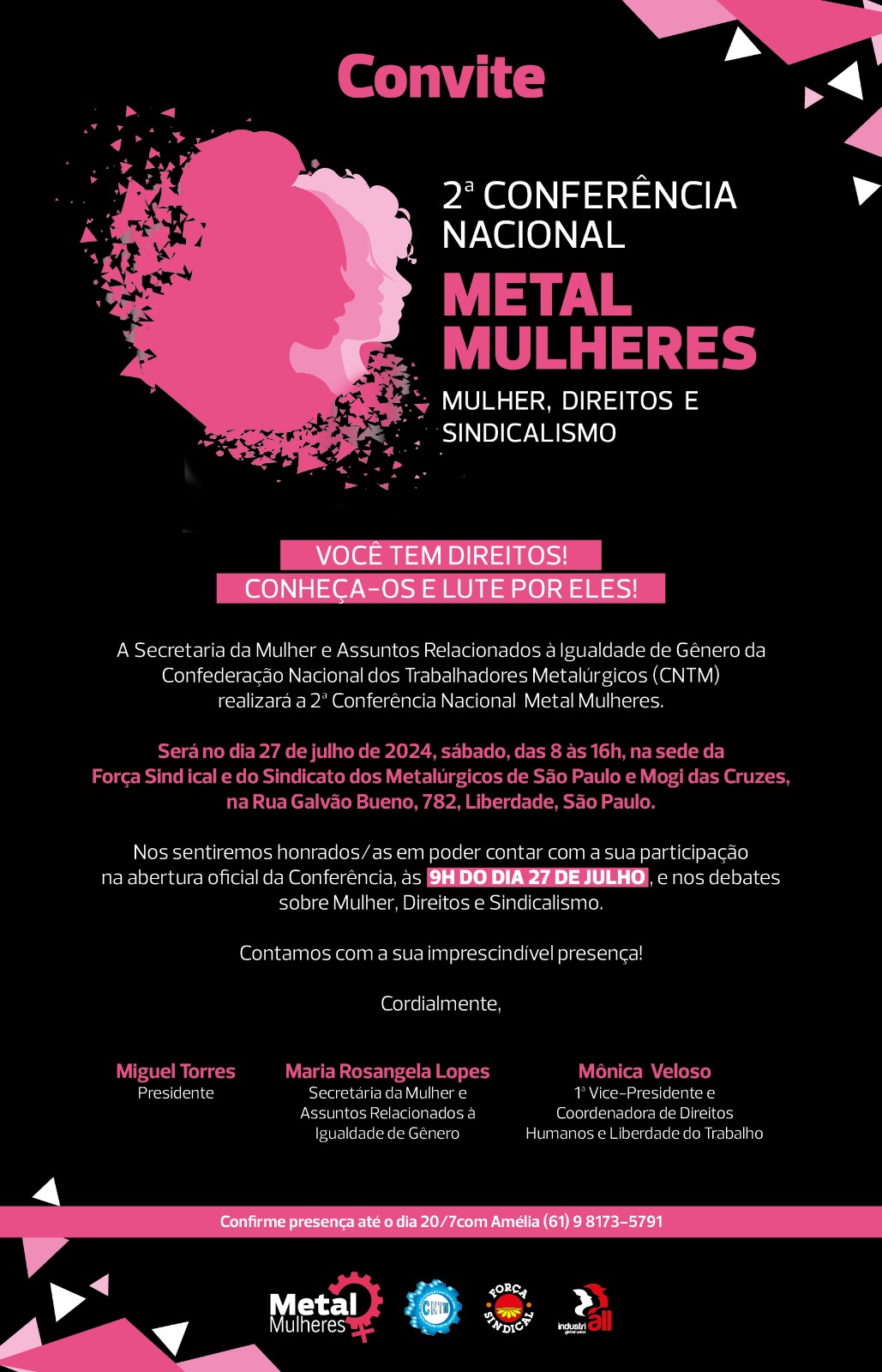 Programação da 2ª Conferência Nacional MetalMulheres