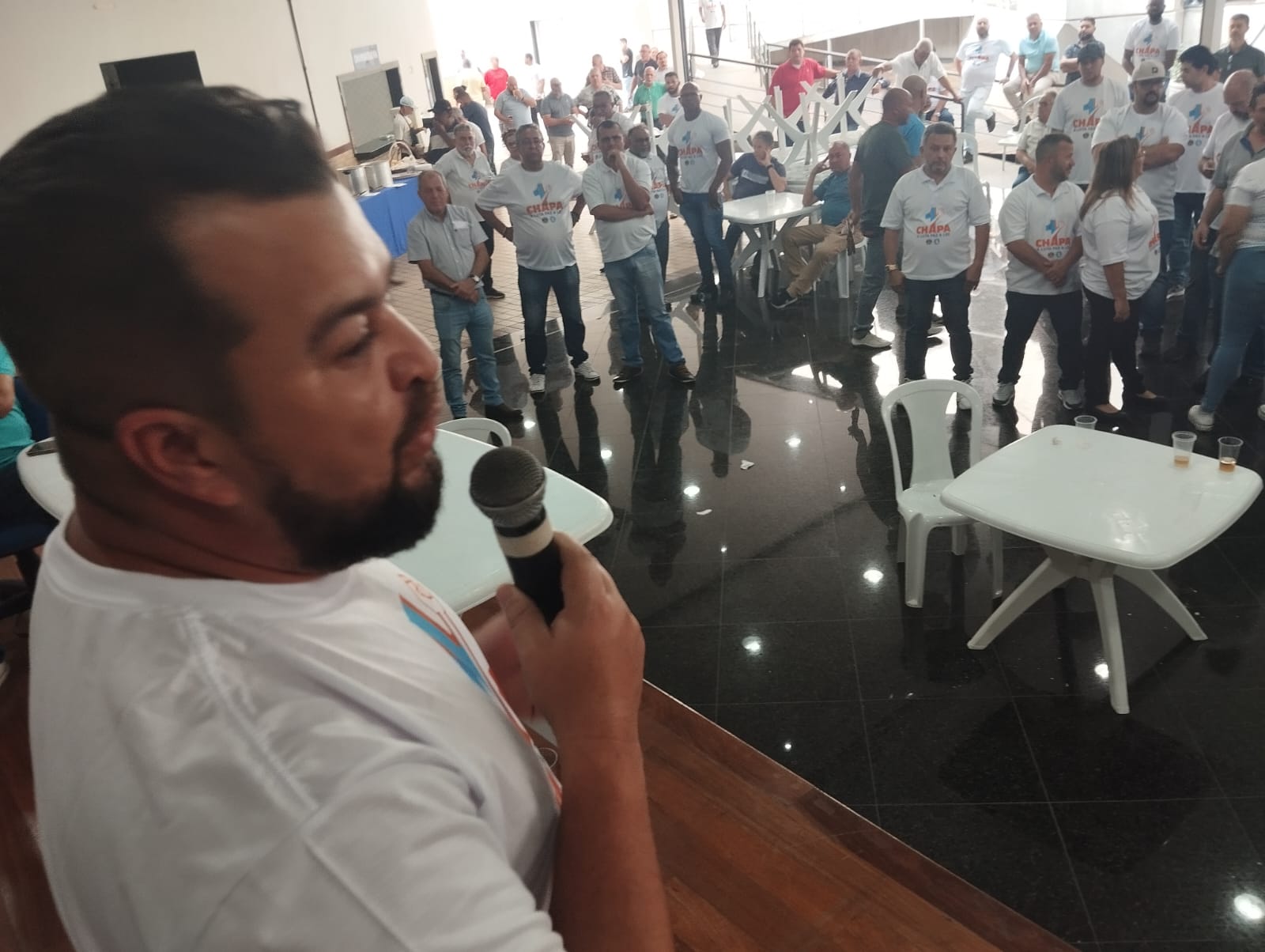 Ricardo Pereira – presidente em exercício do Sind. Metal. Guarulhos, representando o companheiro Cabeça