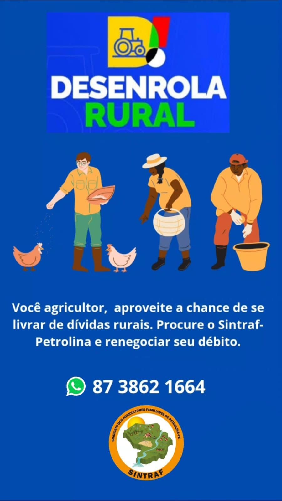 Agricultores assentados podem procurar o Sintraf-Petrolina para renegociação de dívidas pelo Desenrola Rural