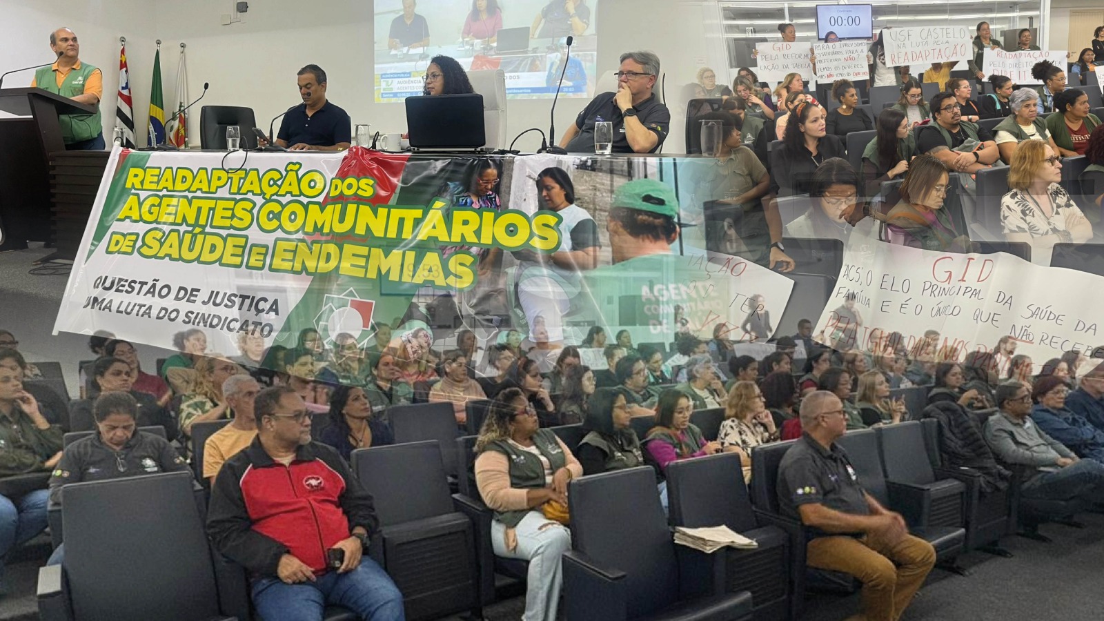 Agentes de saúde e endemias da prefeitura de Santos participam de audiência pública da câmara