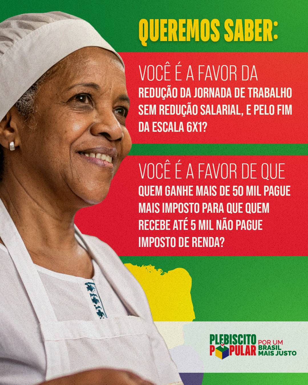 Vote no Plebiscito Popular 2025 na urna do Sindicato/Força