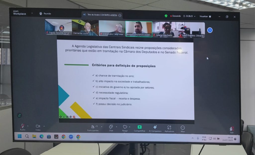 Centrais sindicais definem agenda legislativa para segundo semestre