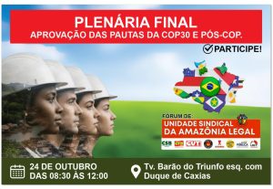 Plenária Final define atuação sindical na COP30