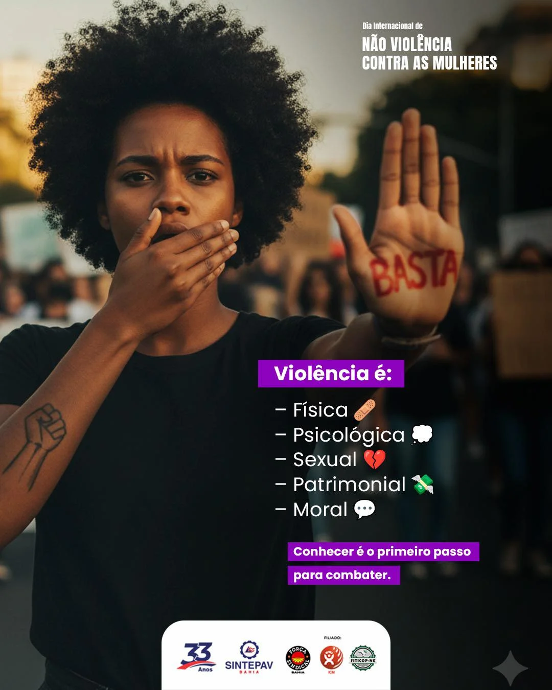 Sintepav-BA intensifica luta pelo fim da violência contra a mulher