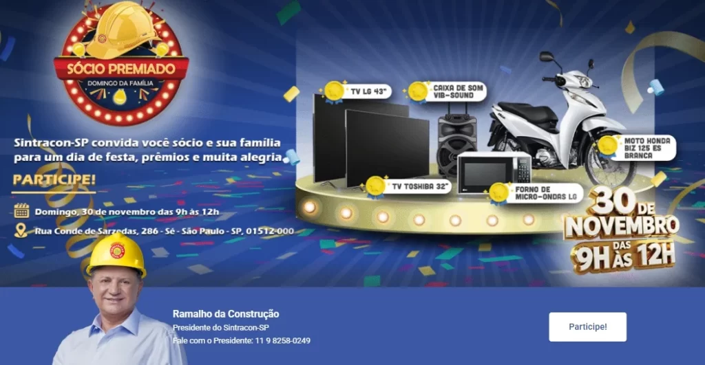 Sintracon-SP promove Festa do Sócio com prêmios e diversão