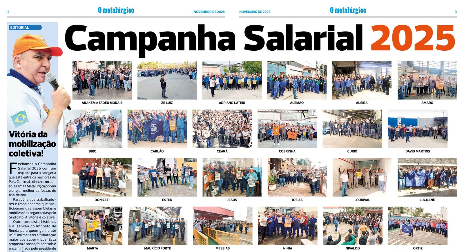 O Metalúrgico destaca reajuste, IR Zero e mobilização coletiva
