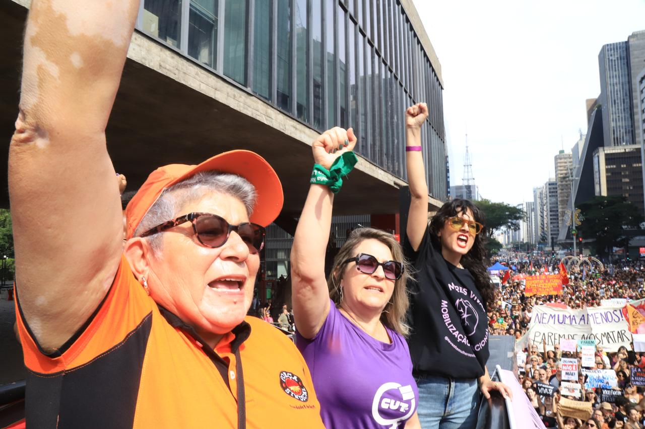 Ato na Paulista reforça luta nacional contra violência às mulheres