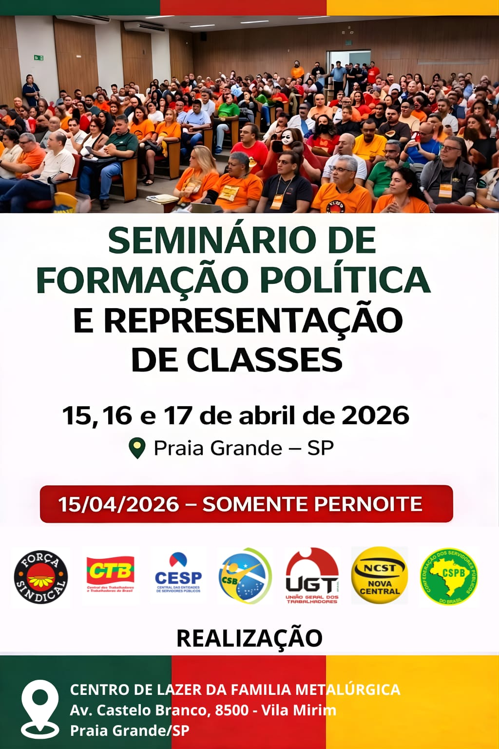 Seminário dos servidores fortalece formação política sindical; faça sua inscrição