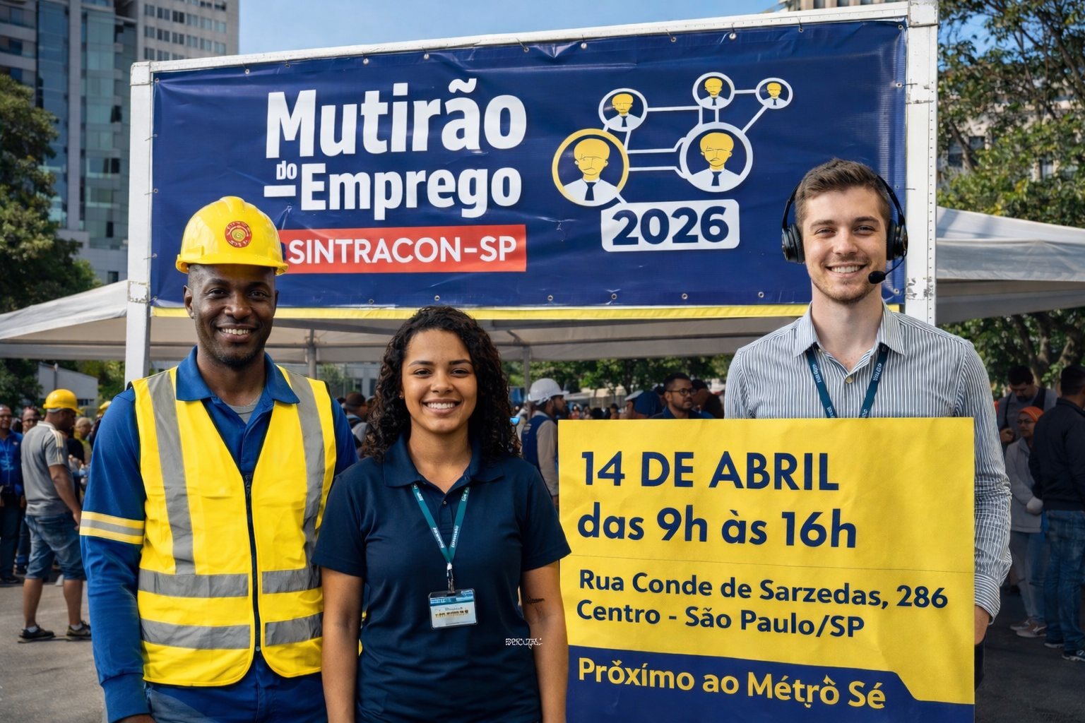 Mutirão de emprego do Sintracon-SP acontece dia 14