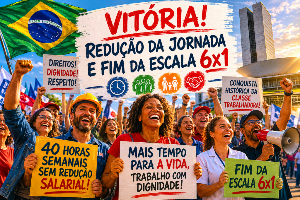 Vitória! Centrais Sindicais celebram redução da jornada e fim da escala 6x1