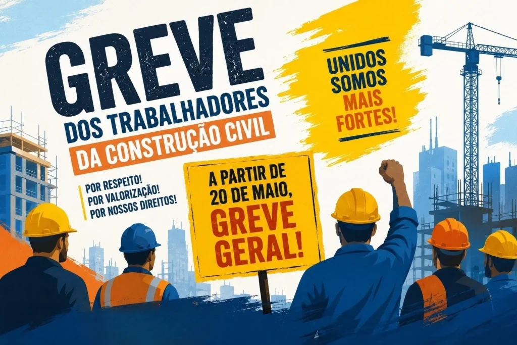 Construção civil de SP anuncia greve geral a partir de 20 de maio