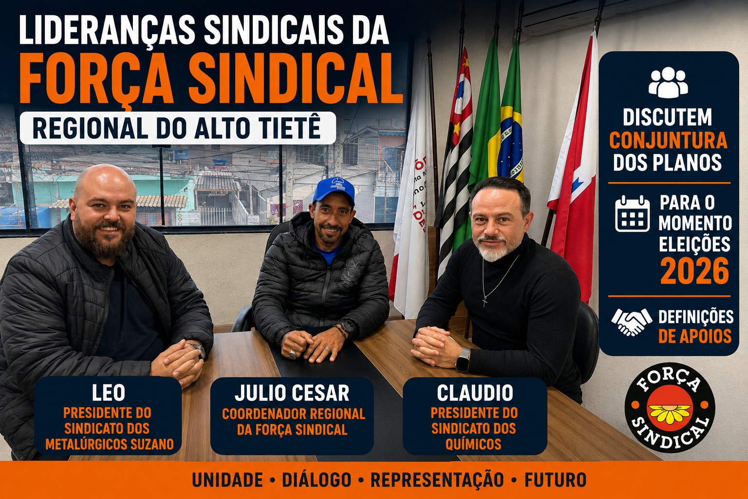 Regional Alto Tietê da Força Sindical debate eleições de 2026