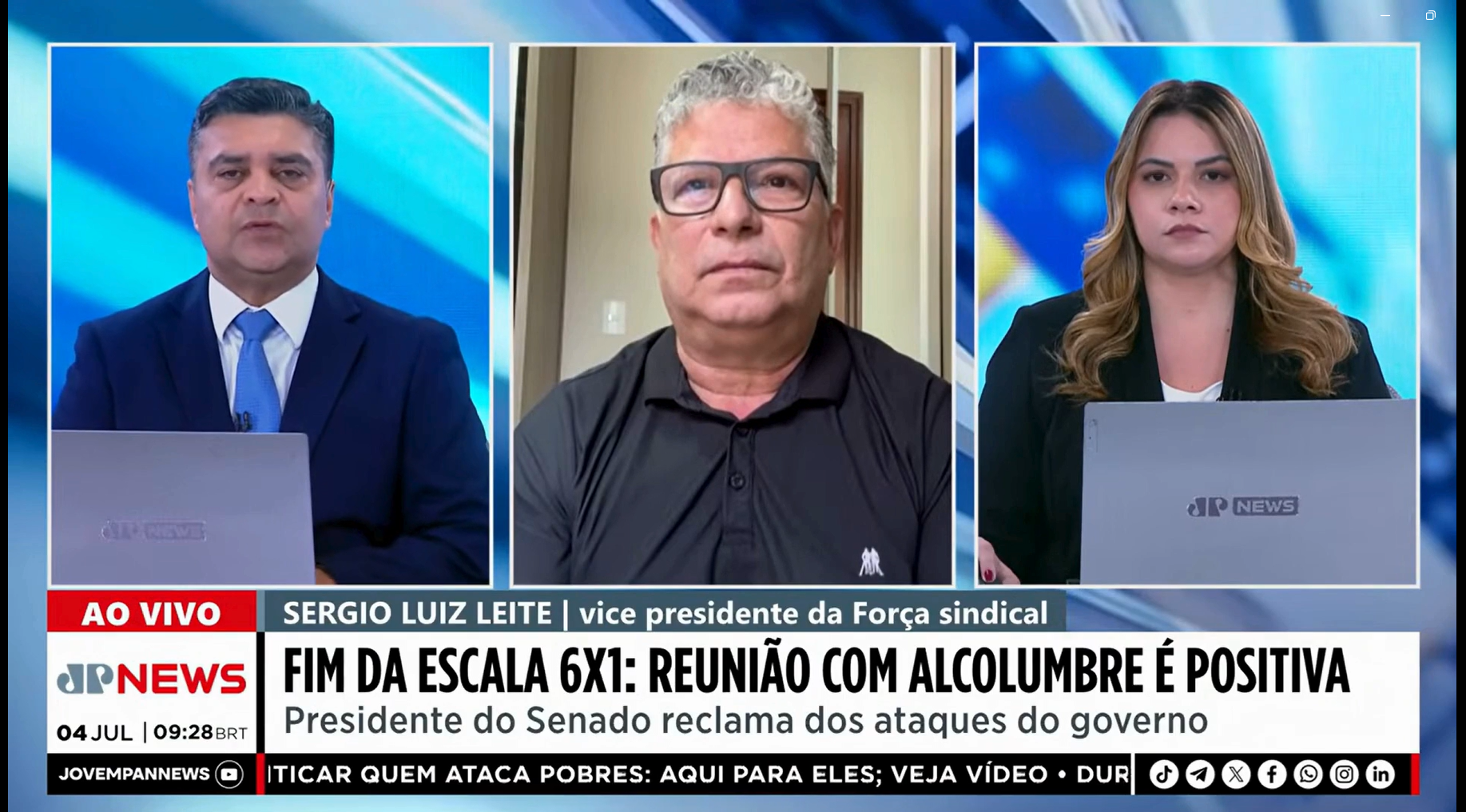 Jornada menor pauta entrevista de Serginho na Jovem Pan News