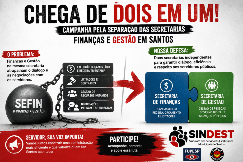 Sindest defende separação entre finanças e gestão em Santos