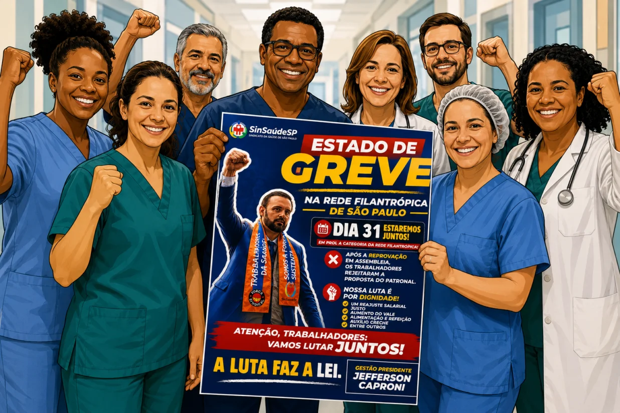 SinSaúdeSP mobiliza trabalhadores após rejeição de proposta patronal