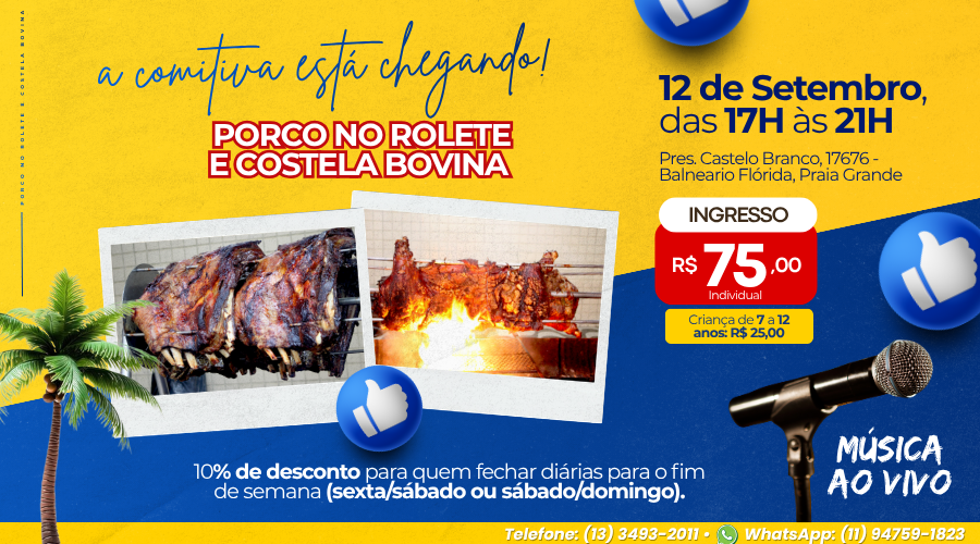 Porco no Rolete reúne eletricitários em Praia Grande